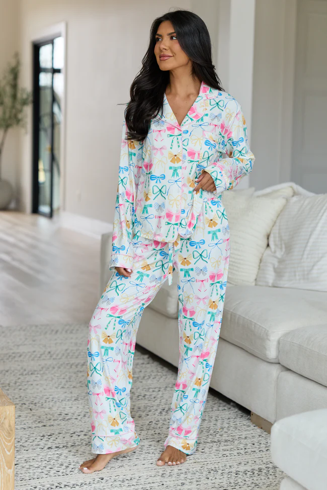 Cozy Crush Pajama Pants - Take A Bow Multi Pastel DOORBUSTER