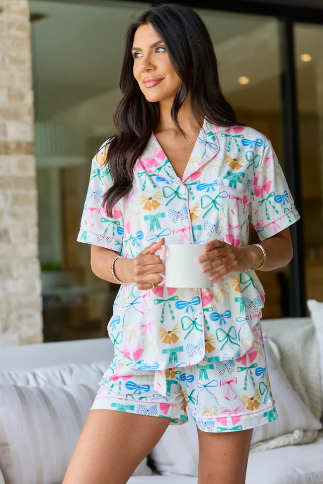 Cozy Crush Pajama Shorts - Take A Bow Multi Pastel DOORBUSTER - Image 3