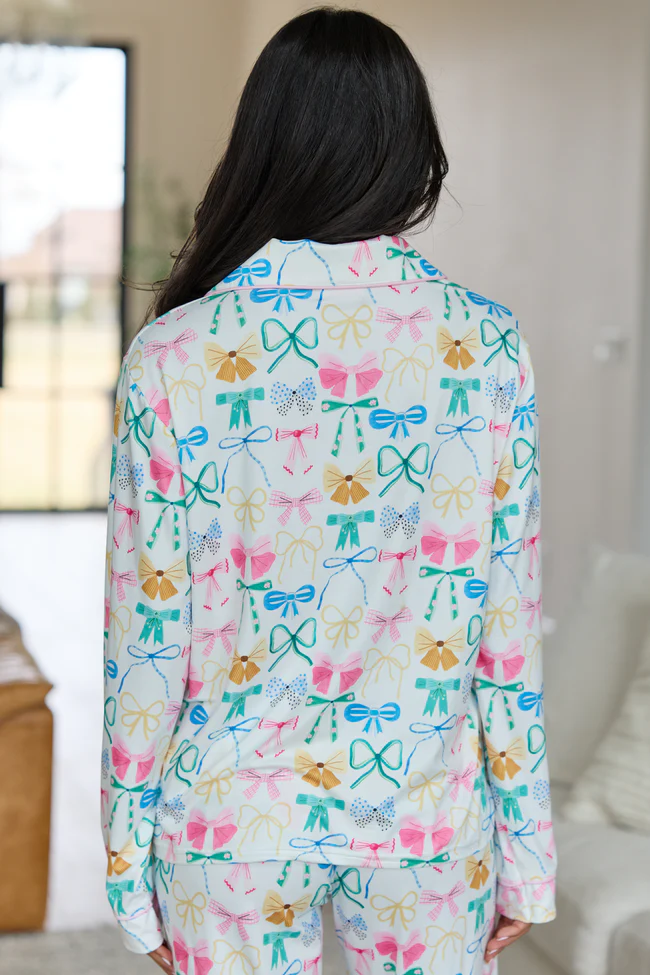 Cozy Crush Long Sleeve Pajama Top - Take A Bow Multi Pastel DOORBUSTER - Image 5