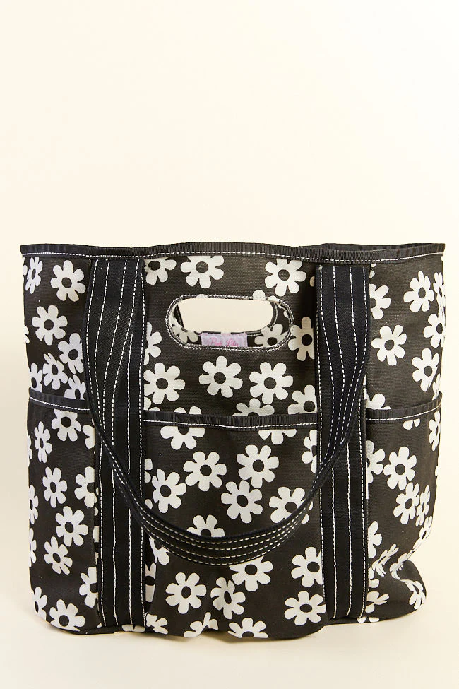 Daisy Daydreams Black Canvas Tote DOORBUSTER - Image 5