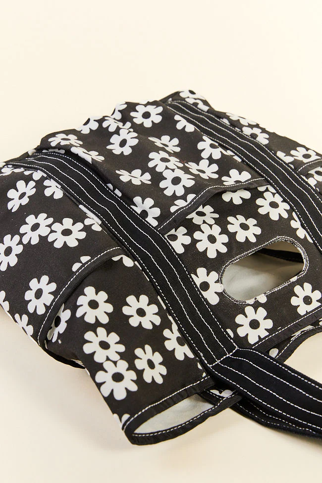 Daisy Daydreams Black Canvas Tote DOORBUSTER - Image 6