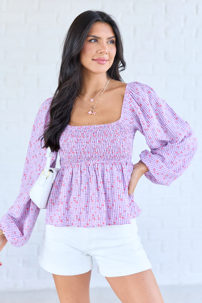 Darling Days Pink Floral And Gingham Top - Image 3