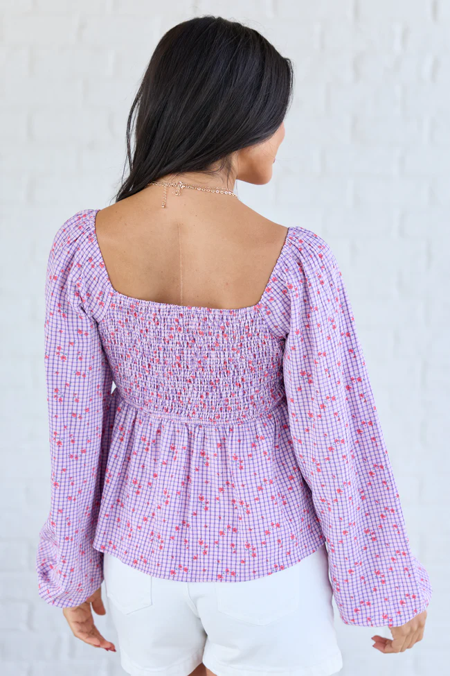 Darling Days Pink Floral And Gingham Top - Image 5