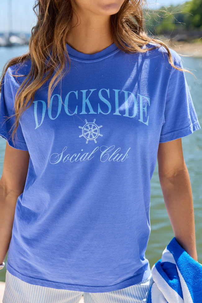 Dockside Social Club Blue Graphic Tee - Image 2