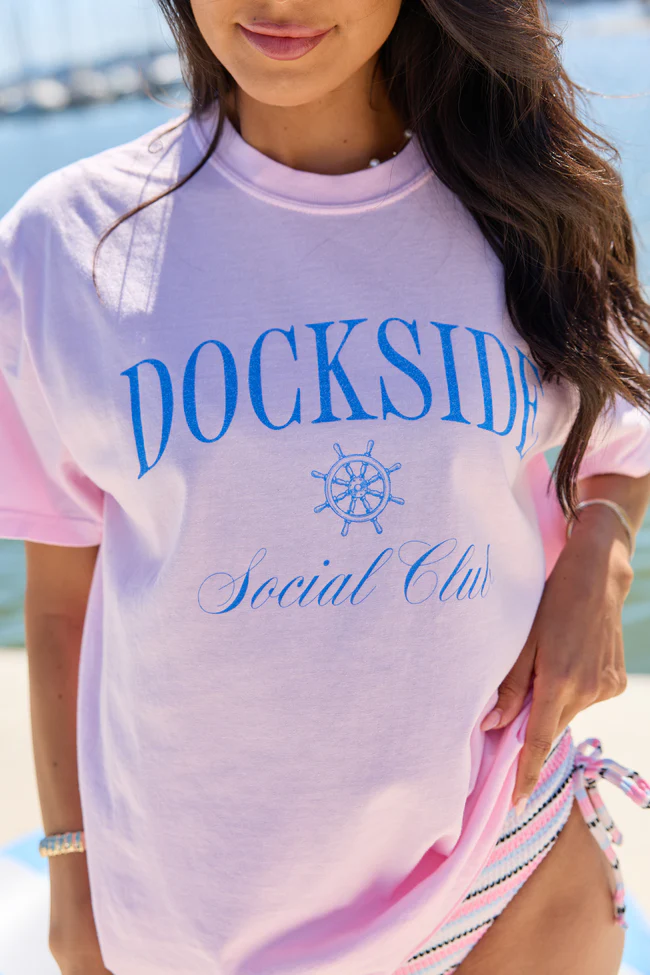 Dockside Social Club Light Pink Graphic Tee - Image 2
