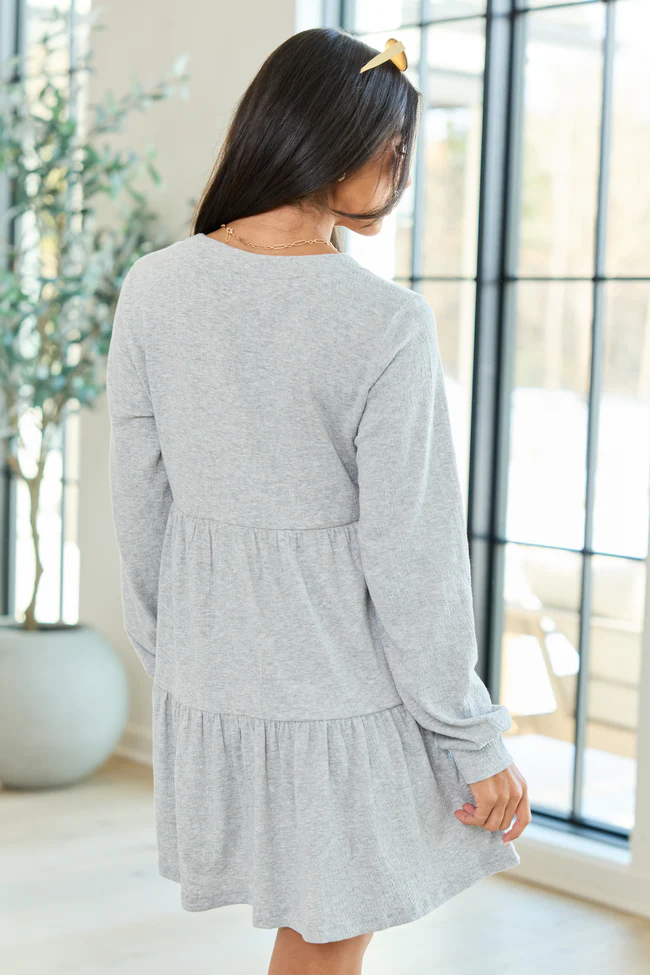 Donelle Grey Tiered Dress SALE - Image 4