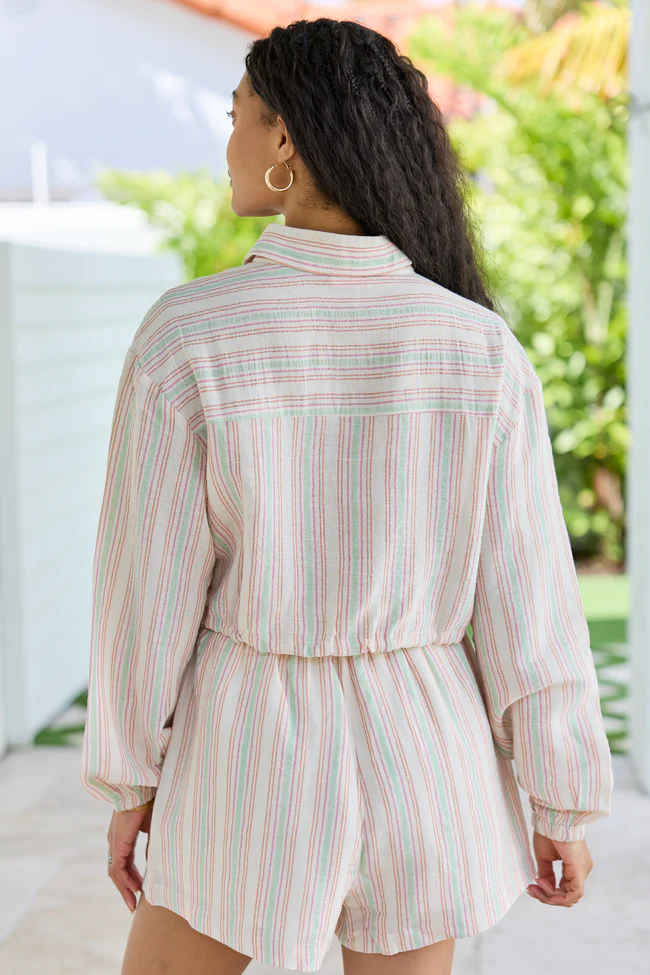 Dream Destination Striped Long Sleeve Top and Shorts Set FINAL SALE - Image 4