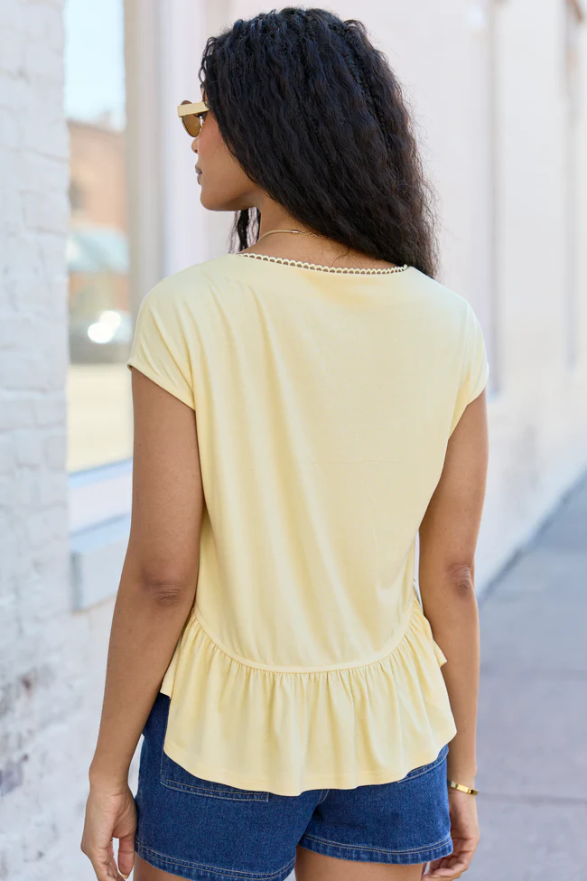 Ellison Yellow Buttoned Babydoll Top - Image 5