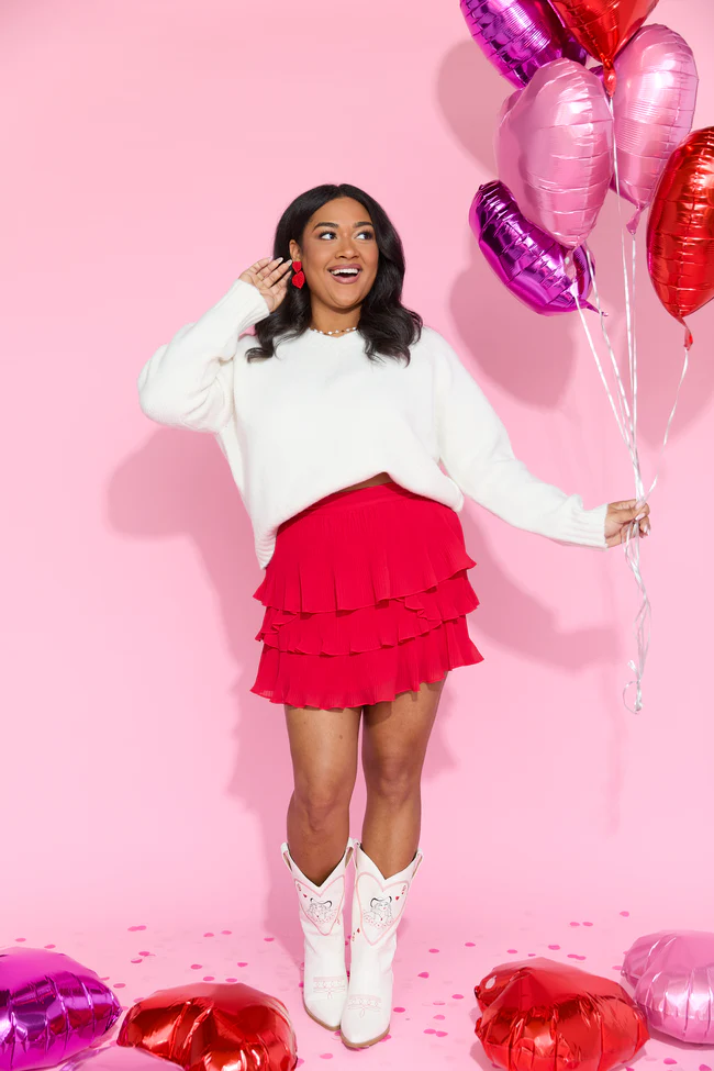 Eloise Red Ruffle Tiered Skort FINAL SALE - Image 6