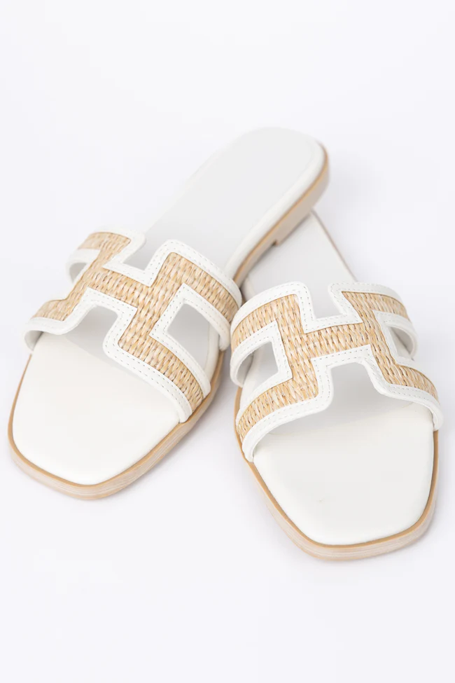 Ena White Sandals - Image 3