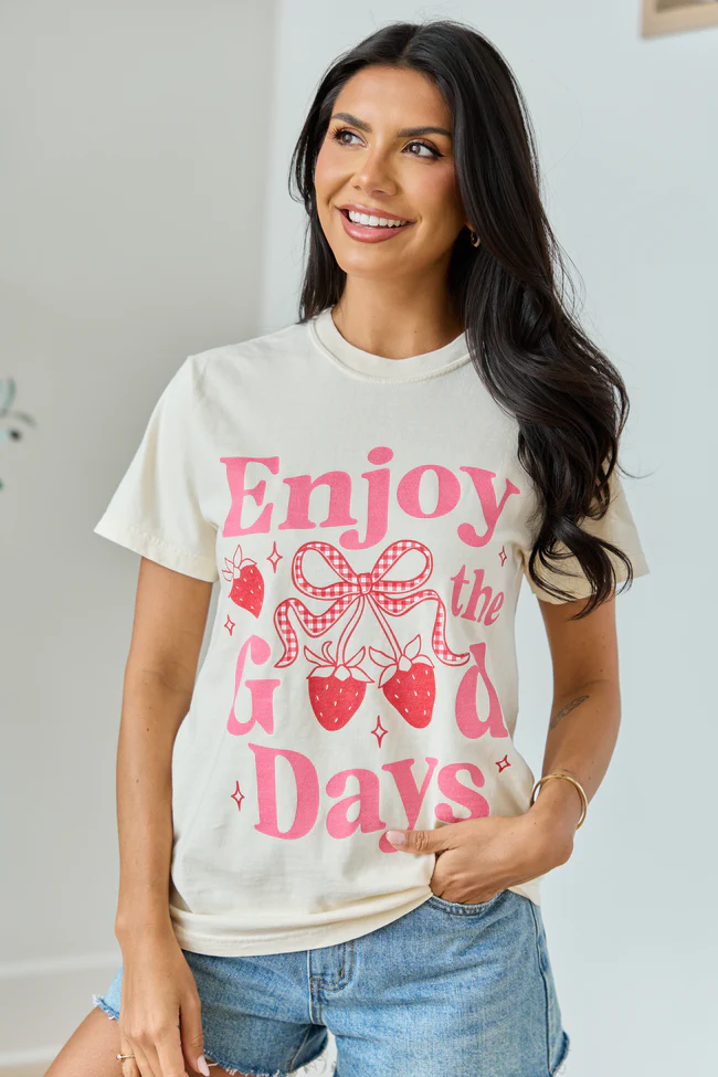 Enjoy The Good Days Ivory Graphic Tee - Image 4