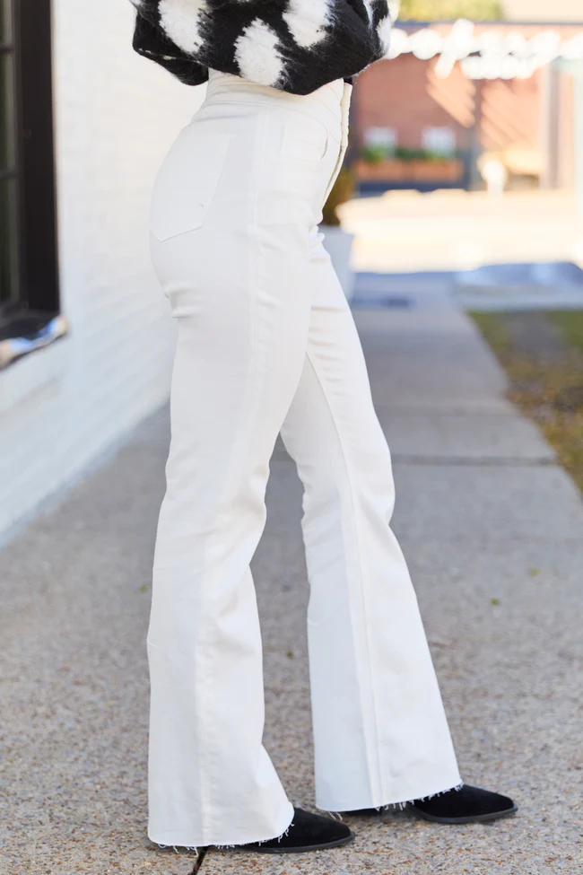 Esther White Flare Leg Jeans FINAL SALE - Image 3