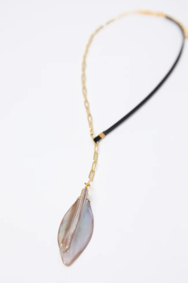 Evelyn Natural Shell Feather Necklace FINAL SALE