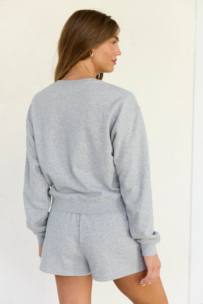 Everyday Ease Light Grey Cropped Sweatshirt - Image 5