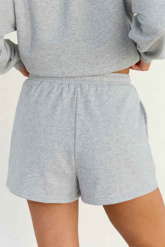 Everyday Ease Light Grey Fleece Shorts - Image 4