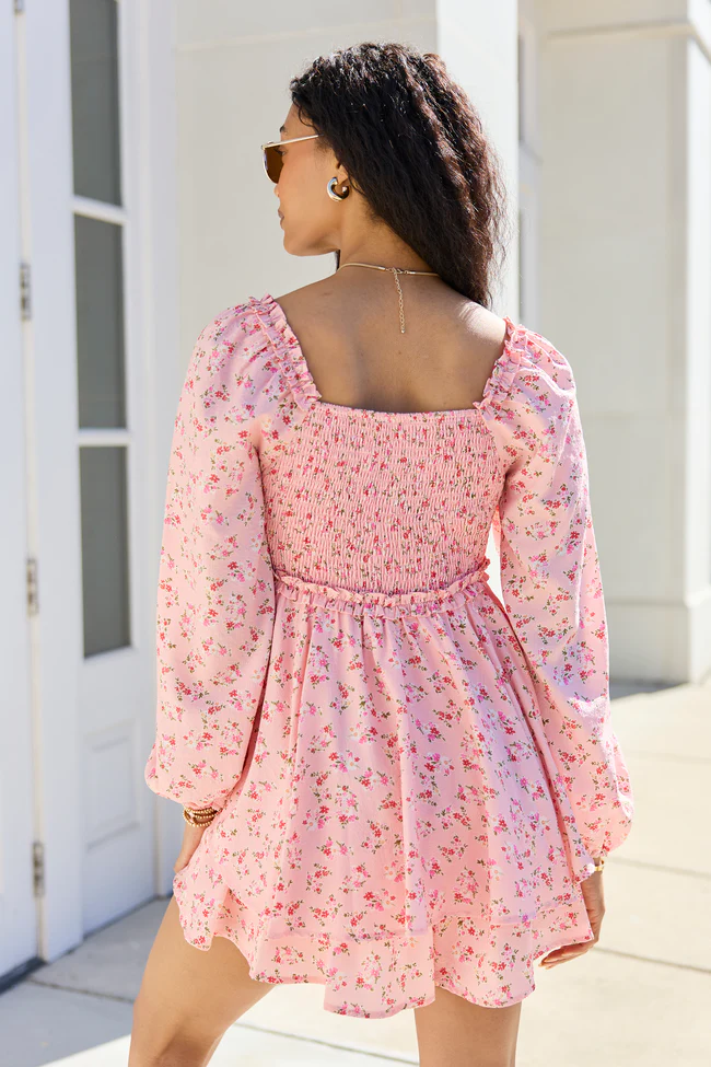 Farah Pink Floral Ruffle Trim Romper SALE - Image 5