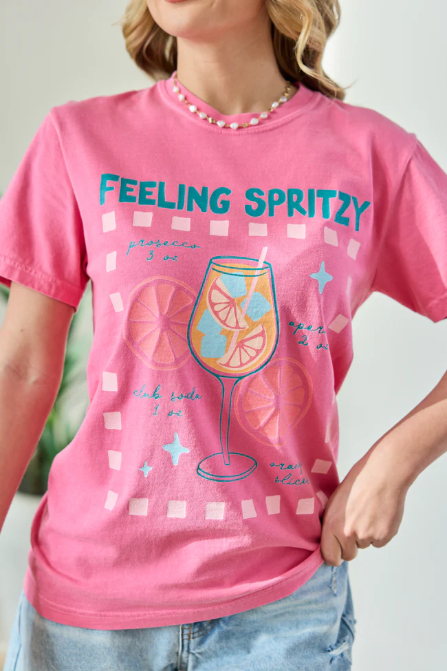 Feeling Spritzy Pink Graphic Tee - Image 4