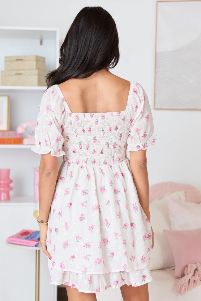 Floral Whisper Ivory Floral Dress - Image 4