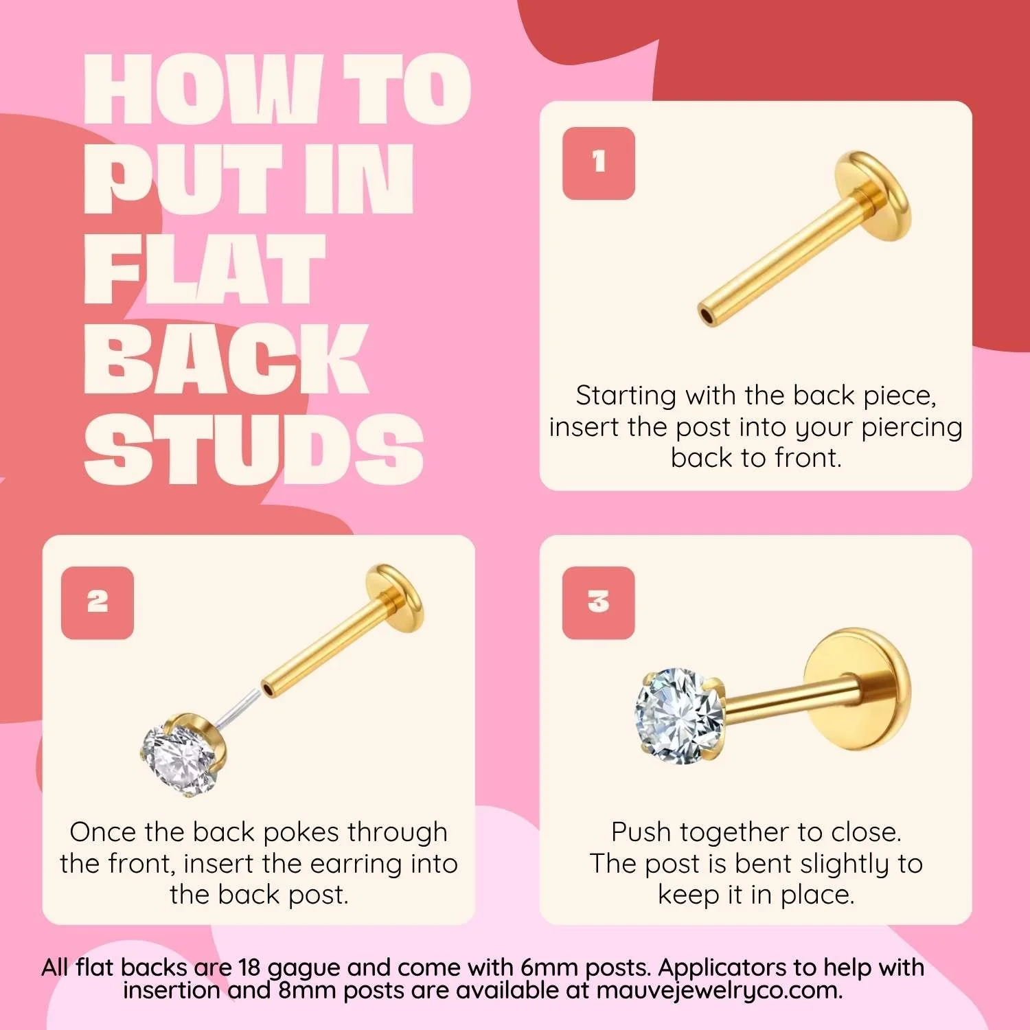 Flower Flat Back Stud Earrings - Image 10