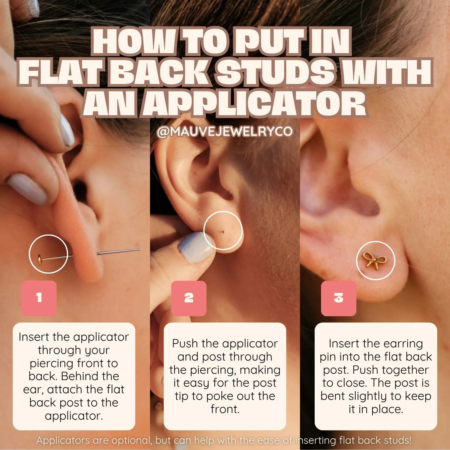 Flower Flat Back Stud Earrings - Image 11