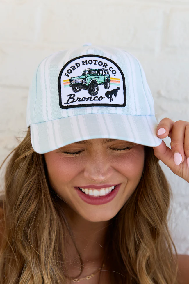 Ford Bronco Green Striped Trucker Hat - Image 2