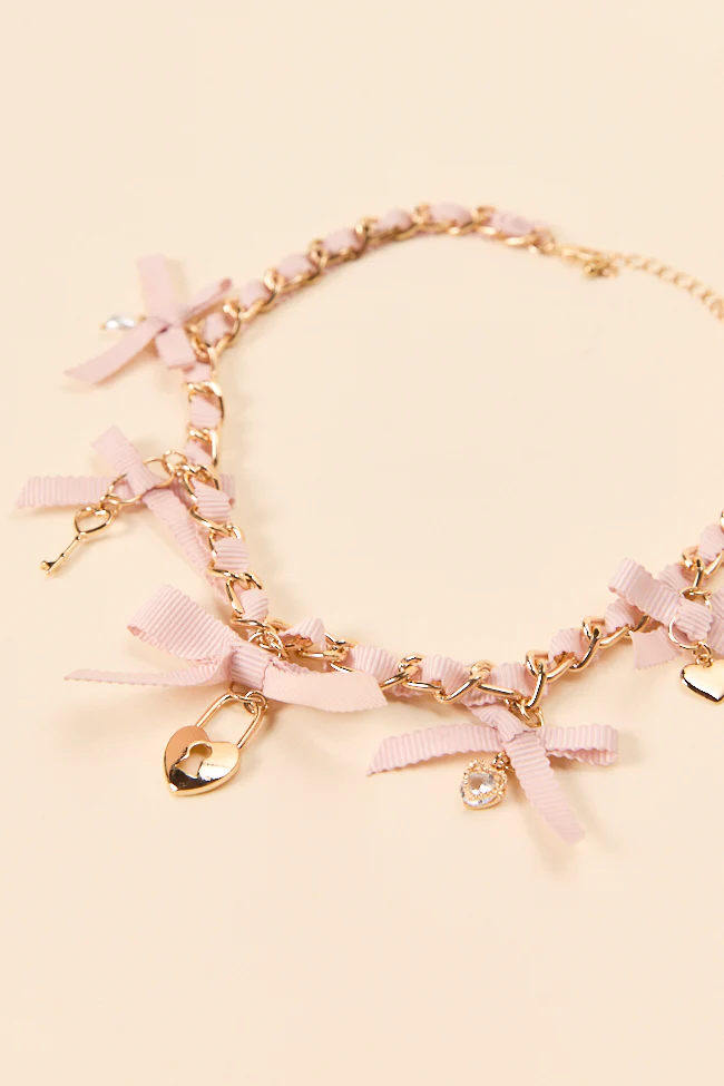 Gianna Pink Ribbon Charm Necklace FINAL SALE - Image 3