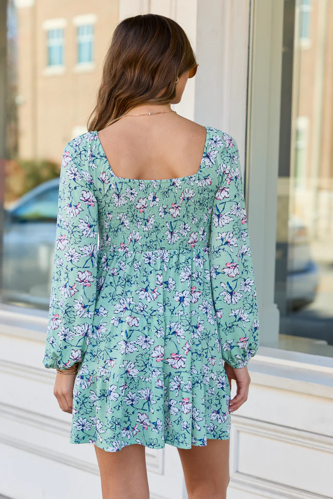 Gloria Green Floral Dress - Image 5
