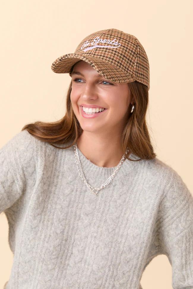 Go Sports Brown Tweed Baseball Cap FINAL SALE - Image 2
