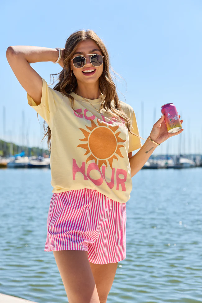 Golden Hour Yellow Graphic Tee - Image 4