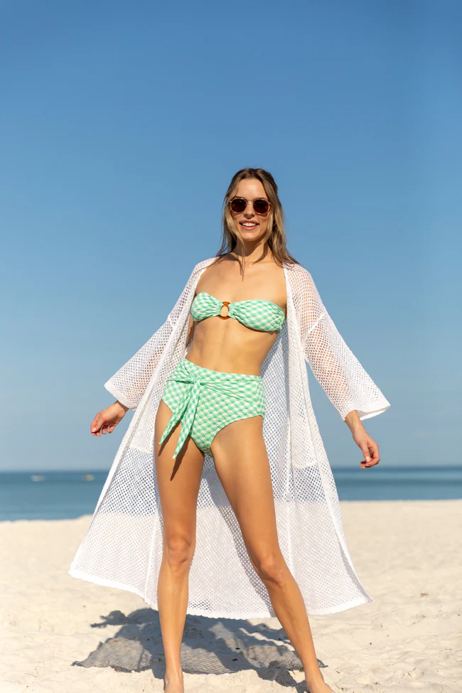 Golden Isle Green Textured Ring Bikini Top FINAL SALE - Image 2