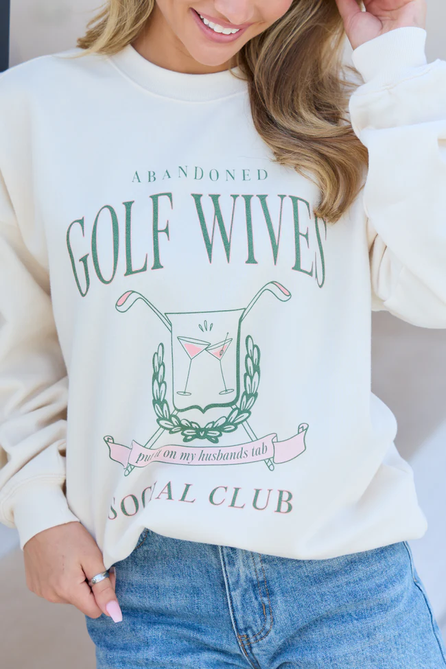 Golf Wives Cream Graphic Sweatshirt DOORBUSTER - Image 2