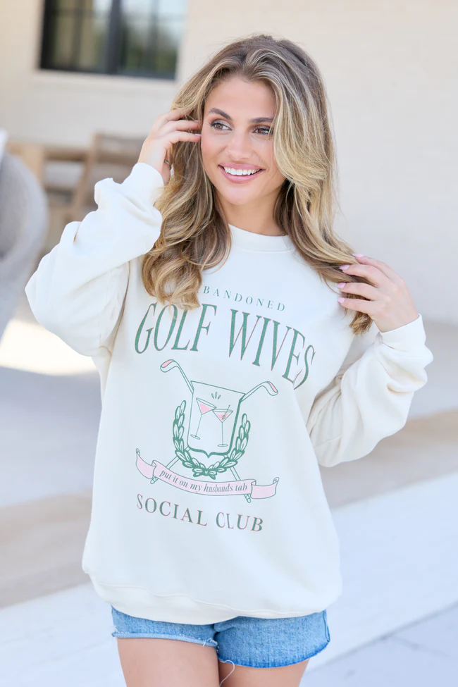 Golf Wives Cream Graphic Sweatshirt DOORBUSTER - Image 3