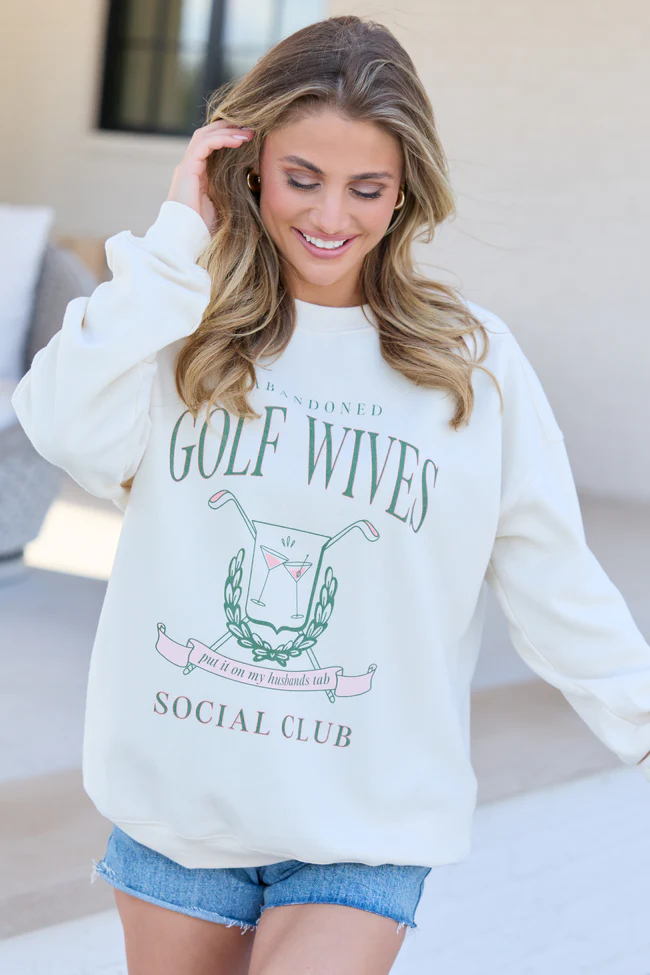 Golf Wives Cream Graphic Sweatshirt DOORBUSTER - Image 4