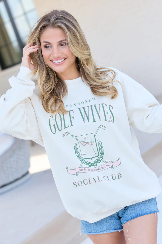 Golf Wives Cream Graphic Sweatshirt DOORBUSTER - Image 5