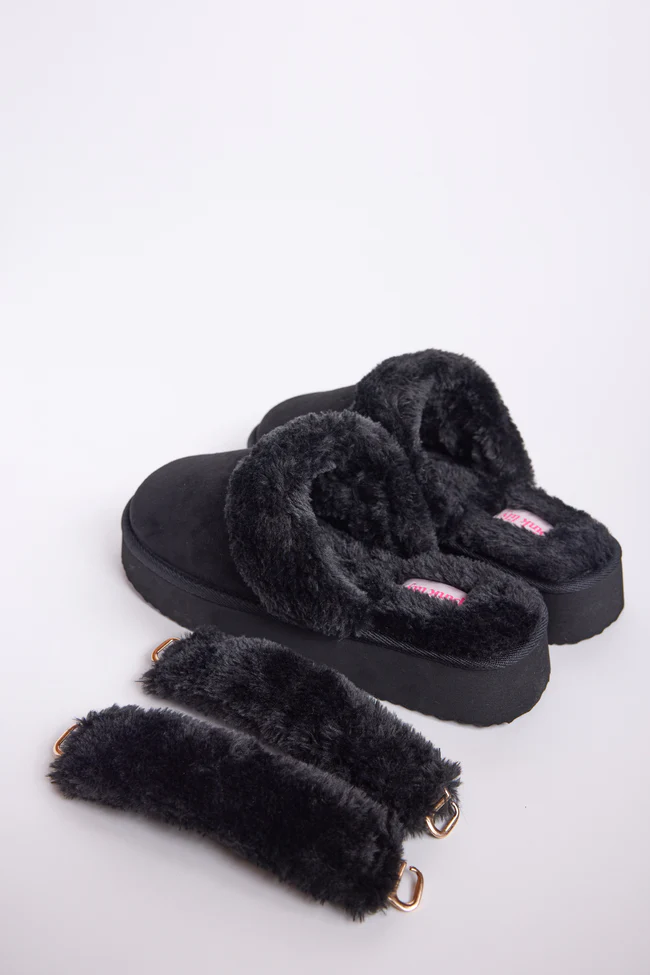 Greer Black Slingback Platform Slippers FINAL SALE - Image 4