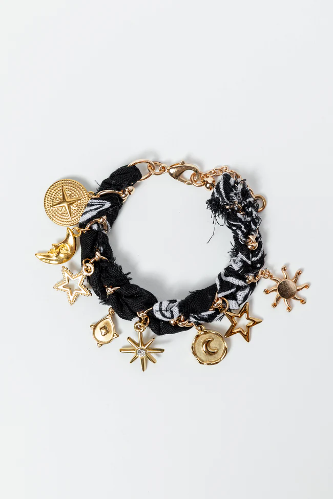 Haven Black Bandana Charm Bracelet FINAL SALE