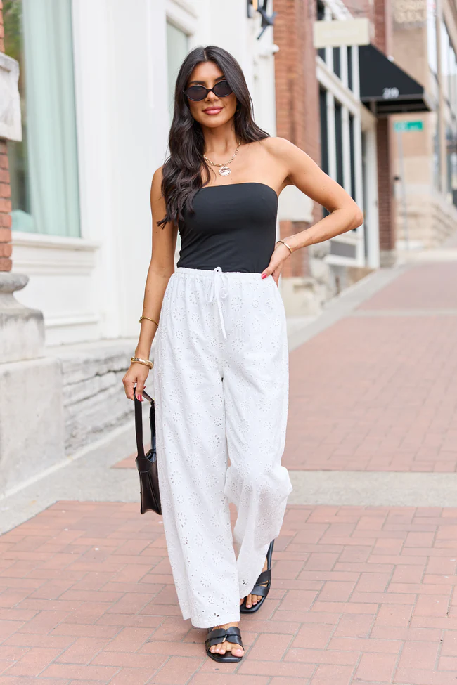 Haven White Eyelet Lace Pants - Image 2