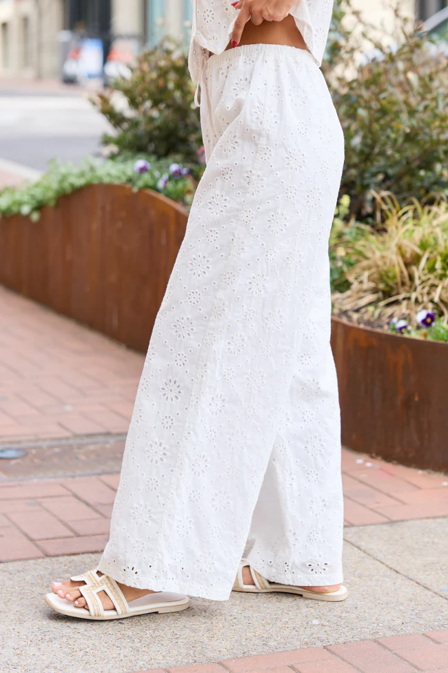 Haven White Eyelet Lace Pants - Image 4