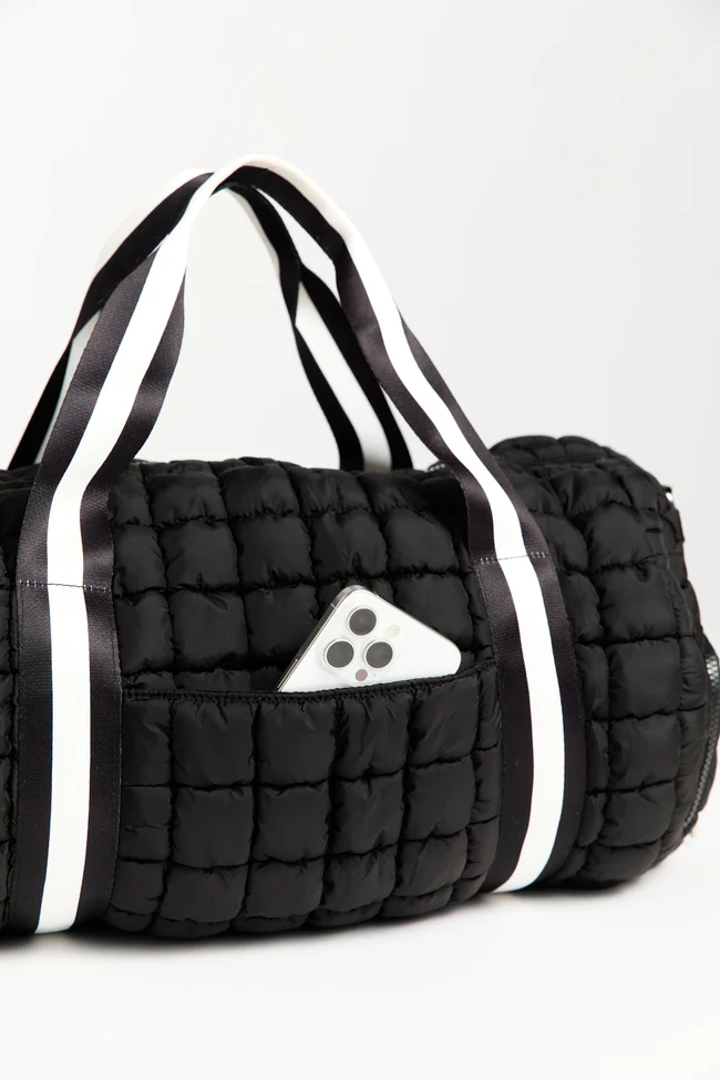 Haylie Active State Black Quilted Duffle Bag DOORBUSTER - Image 4
