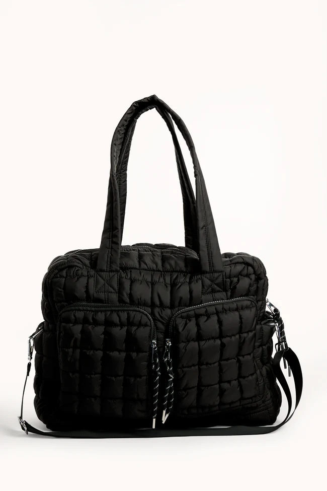 Haylie Black Quilted Weekender Bag DOORBUSTER - Image 3
