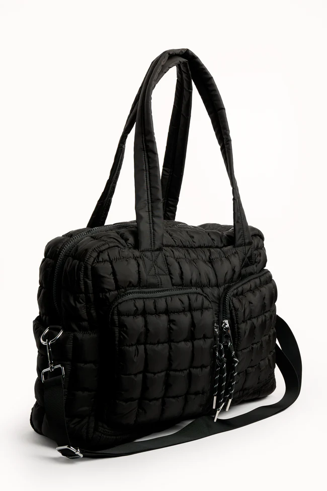 Haylie Black Quilted Weekender Bag DOORBUSTER - Image 4