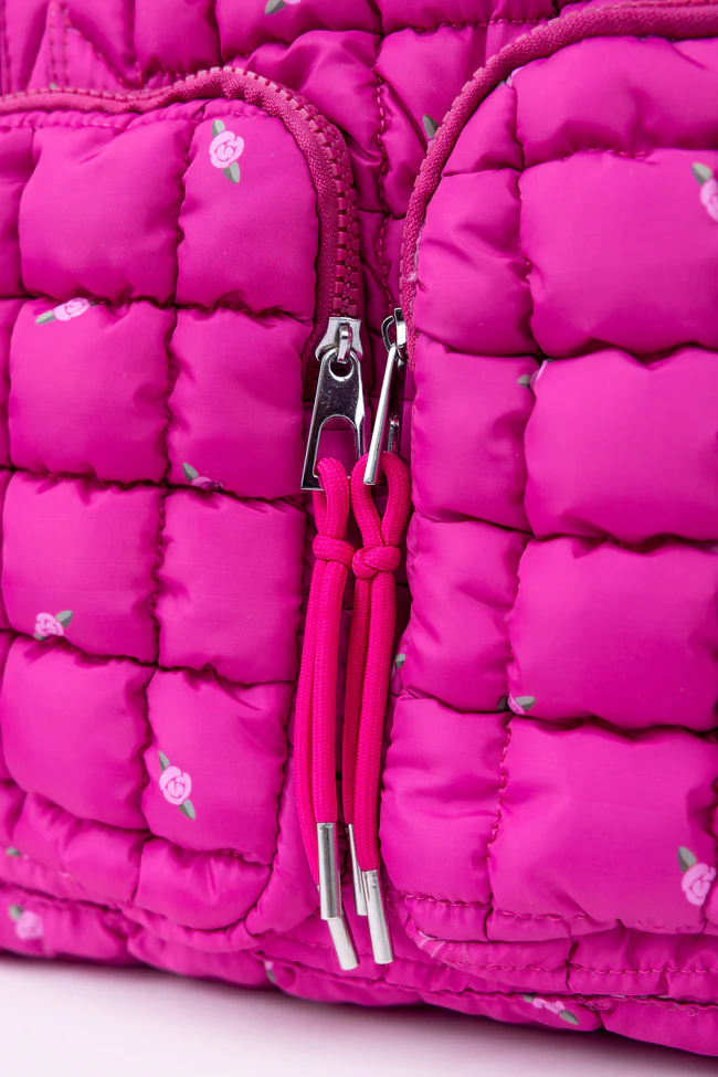 Haylie Fuchsia Petal Pop Quilted Weekender Bag DOORBUSTER - Image 6