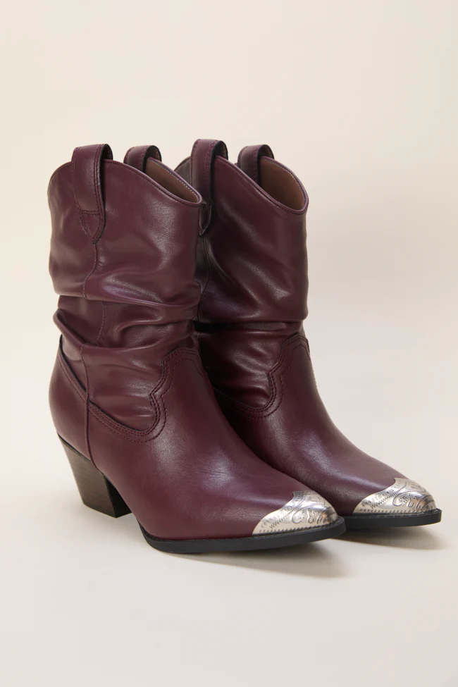 Heather Claret Slouch Boots FINAL SALE