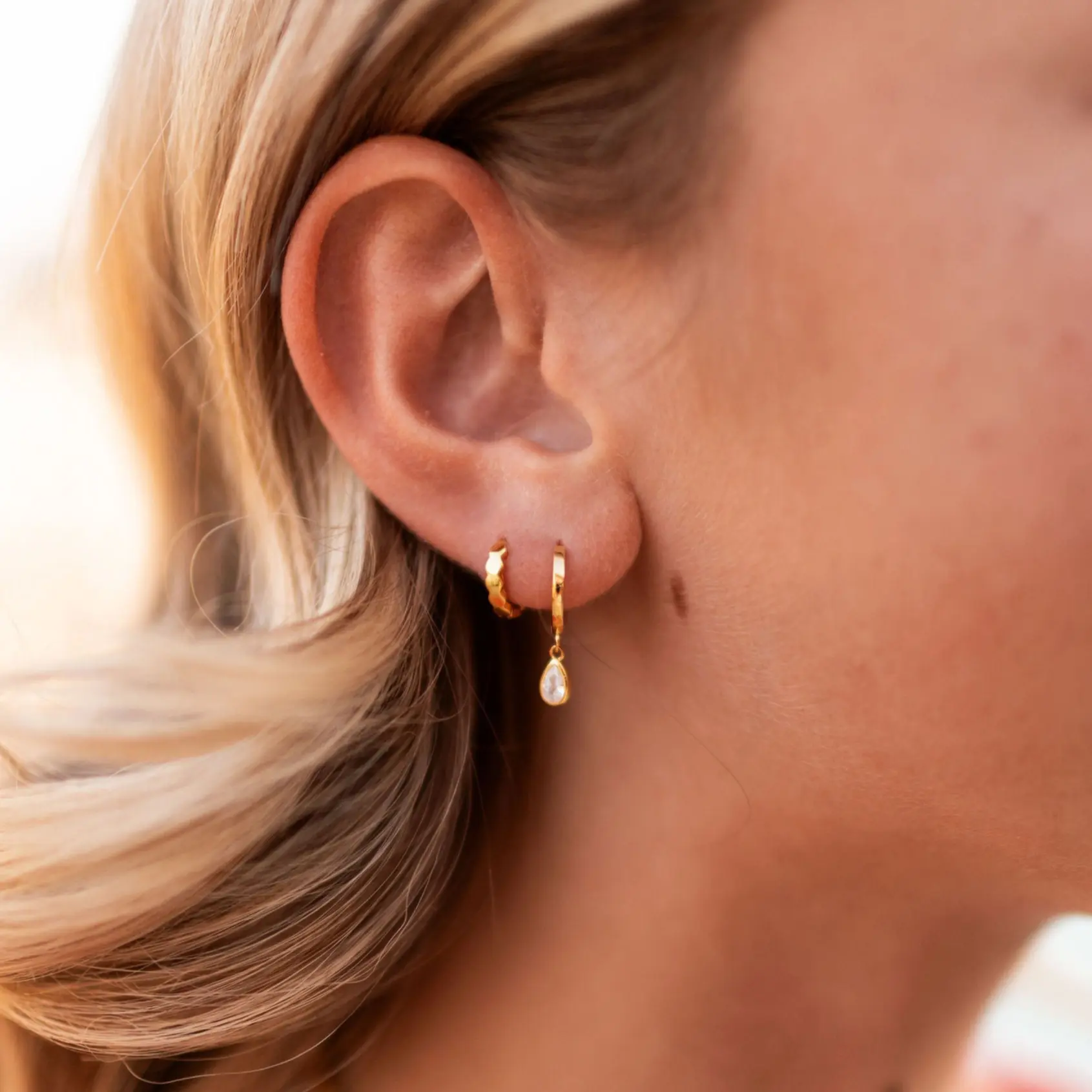 Honeycomb Hoop Earrings - Image 4