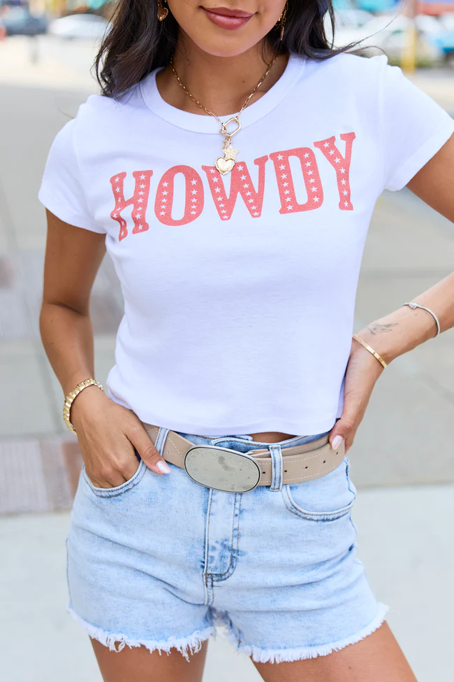 Howdy Stars White Baby Graphic Tee - Image 2