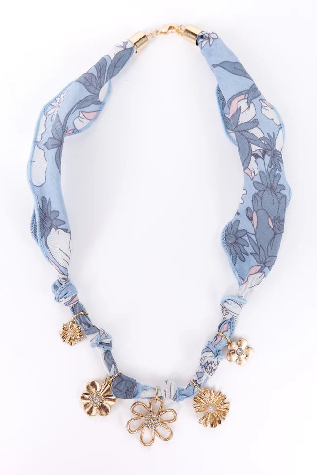 Jayda Blue Scarf Charm Necklace SALE - Image 2