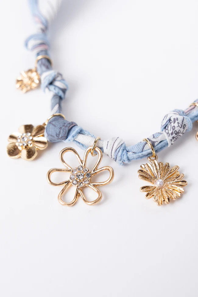 Jayda Blue Scarf Charm Necklace SALE - Image 3