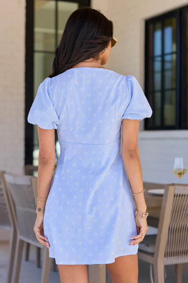 Jessica Blue Daisy Dress - Image 7