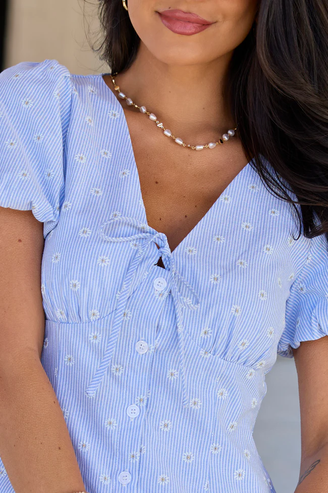 Jessica Blue Daisy Dress - Image 8
