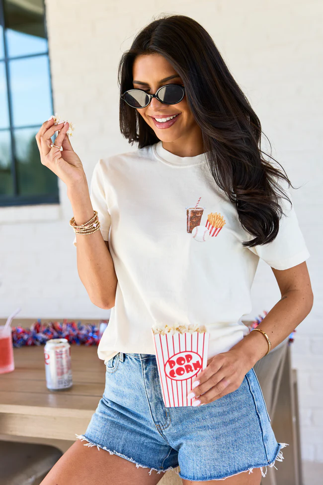 Just Here For The Snacks Ivory Graphic Tee - Image 2